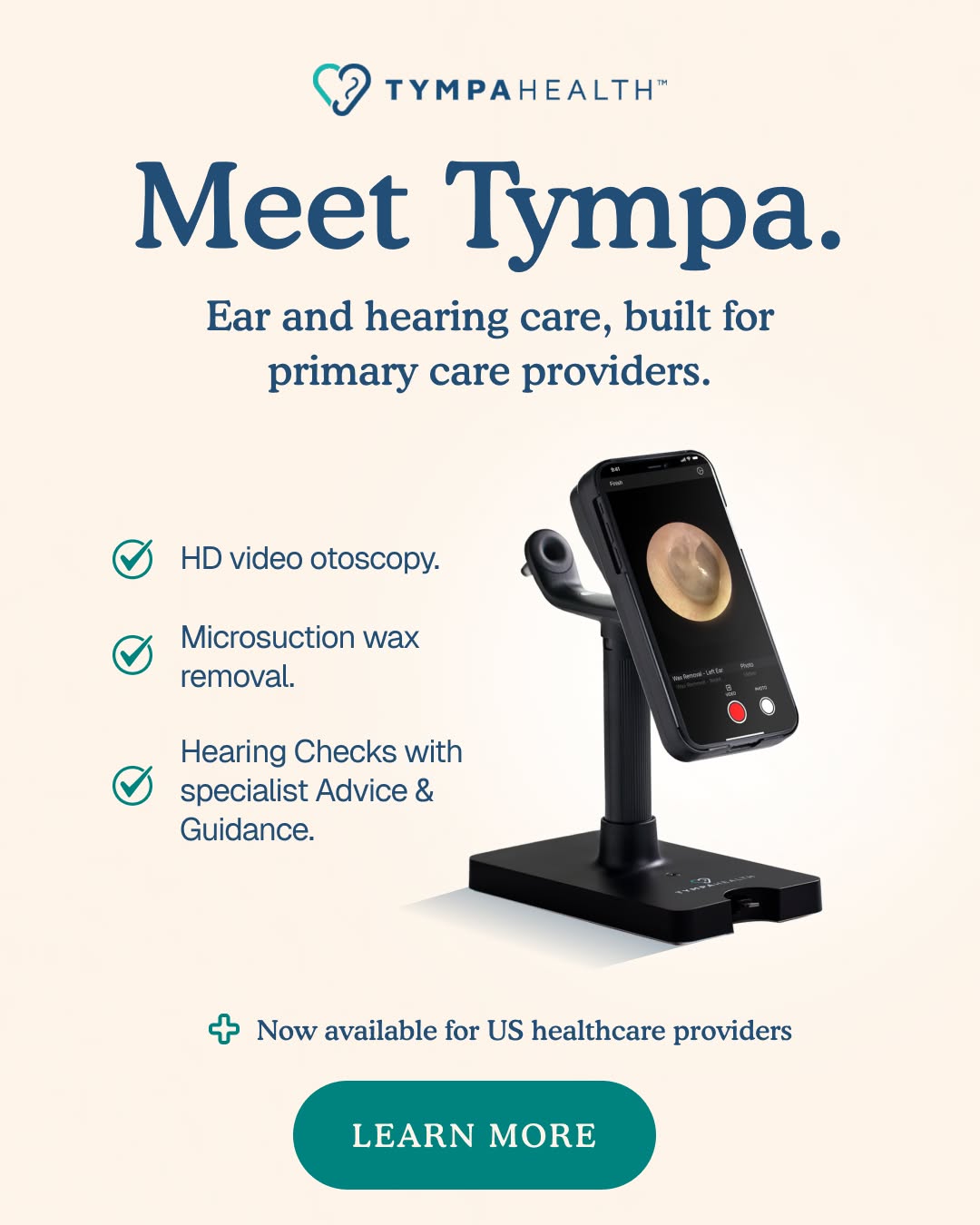 Ad01 · Meet Tympa Product Stand Meta ad creative preview